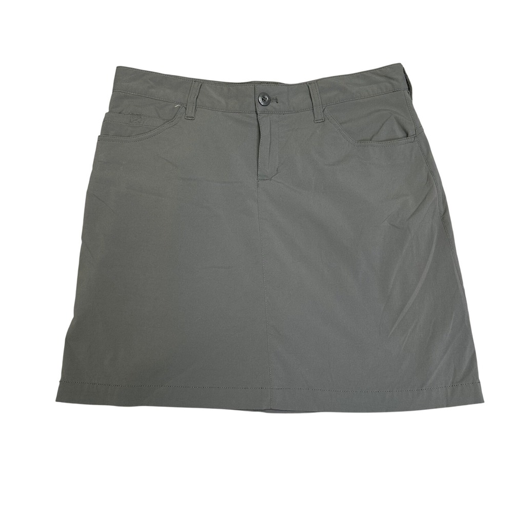 Eddie Bauer‎ First Ascent Womens 4 Gray Olive Green Hiking Outdoor Skort Stretch